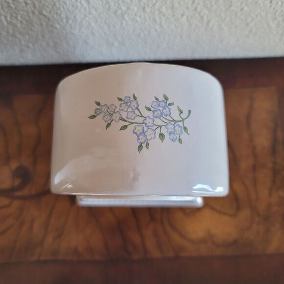 PS limited edition 1994 vintage 90s ceramic white cream floral shelf clock analo - Picture 3 of 6